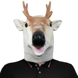 Sika Deer Mask Halloween Cosplay Costume Animal Full Head Mask Adults Kids Party Decoration Props Funny Novelty Mask
