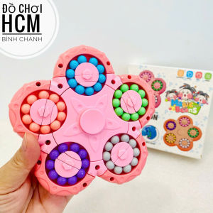 [TƯ DUY-CHẤT LƯỢNG] Đồ chơi Rubik biến thể bông hoa mai với hạt đậu nhiều màu Xoay 360 độ spinner giảm căng thẳng JP777