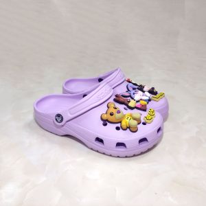 Dép nhựa nam nữ Cross Classic Clog Bieber With Drew House màu tím sục nhựa nguyên khối siêu bền tặng full bộ jibbitz