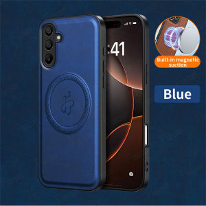 High-quality Magnetic PU Leather Phone Case For Samsung Galaxy A56 A55 A54 A36 A35 A34 A26 A17 A16 A07 A06 4G 5G Magsafe Wireless Charging Protective Cover Casing