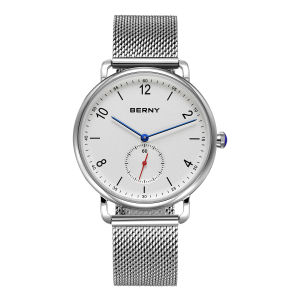 BERNY Men Watch Quartz Wristwatch For Men Simple Ultra-thin Dial Mens Watch Stainless Steel Casual Quartz Mens Wristwatch