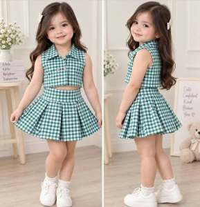 AJ Summer Casual Girl Teen Pleated Skirt and Top - top and skirt - plain color - current trend - best seller top - super ganda - ganda ng quality - effortless easy to wear - simple - cute item - fabric from abroad - cotton fabric - timeless piece -