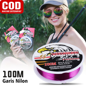 Sougayilang Senar Pancing Monofilamen Tali Pancing 100M Tarik Kuat Senar Pancing Ikan Karper Sutra Halus Cepat Senar Pancing Memotong 11-41LB