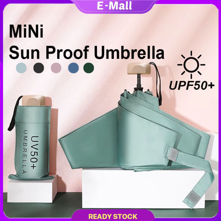 Mini sun umbrella flat five-fold umbrella mouth bag umbrella black glue ...