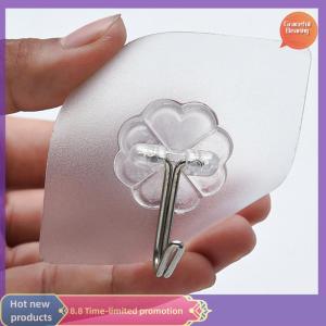 Graceful 10PCS Transparent Stainless Steel Strong Self Adhesive Hooks Key Storage Hanger for Kitchen Bathroom Door Wall Multi-Function