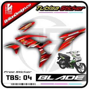Sticker Striping Variasi Blade 110 - Stiker Striping Motor Blade 110 Desain Racing. TBS.04