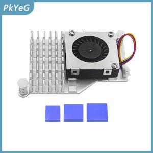 PkYeG Pwm Tốc Độ Có Thể Điều Chỉnh Fan Đen Bạc Màu Xanh Làm Mát Tản Nhiệt Cho Raspberry Pi 5 Hoạt Động Mát Nhôm Tản Nhiệt