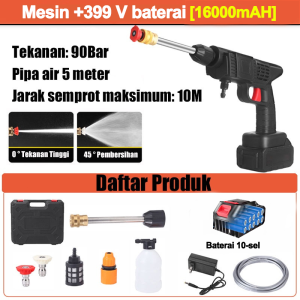 【Jangkauan50meter】German Jet Cleaner Cuci Motor Alat cuci motor semprot Mesin Cuci Mobil 399Vf Baterai 2000bar 96000mah Jet Cleaner Cordless Mesin cuci mobil tekanan tinggi Mesin pencuci mobil Alat cuci mobil High pressure cleaner