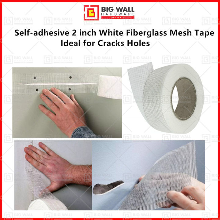 Self-adhesive 2 inch x 45 meters White Fiberglass Mesh Tape for