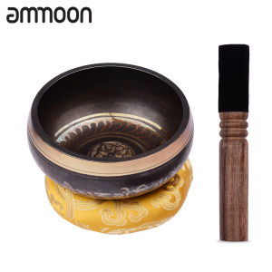[ammoon]Tibetan Singing Bowl Set with 11.5cm/4.5inch Handmade Metal Sound Bowl & Soft Cushion & Wooden Striker for Meditation Sound Chakra Healing Yoga Relaxation