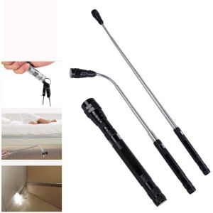 SEKINEW 360 Degree Rotation ic LED Work Light Flexible Design Telescoping Extensible Flexible LED Flashlight Freely Bend Metal Hose Construction Telescopic Flashlight Car Repair