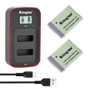 [KingMa] NB-13L Camera Replacement Battery 1010mAh and Battery (two) and Charger Set or Single Battery for Canon PowerShot SX740 HS G1 X Mark III G5 X G7 X G7 X Mark II G9 X G9 X Mark II SX620 HS SX720 HS Digital Cameras NB13L / NB13 / NB-13