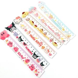 MMLUCK Kawaii School Cinnamoroll Purin Hello KT Kulomi Measuring Ruler Ruler Acrylic Ruler Straight Rulers