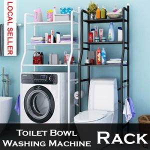Toilet Rack/Washing Machine Rack Storage Bathroom Shelf Floor Wall Hanging Space Organiser (SG STOCK)