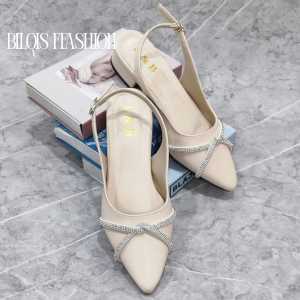 Sandal bustong Wanita kekinian hak 3 cm  L&B ( KAIT PERMATA)