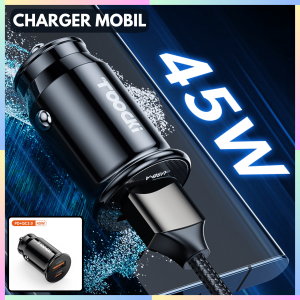 FAST DELIVERY Toocki Charger Mobil Dual Port USB Pengisian Cepat Fast Charging Universal QC PD 45W