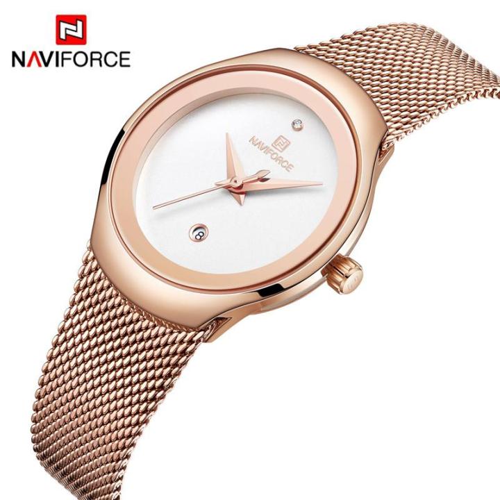 NAVIFORCE Women Watch Fashion Elegant Casual Ladies Watch Women Quartz  Luxury Wristwatch 30m Waterproof Date Mesh Strap Women's Watch NF5004  Lazada