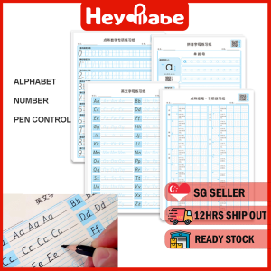Alphabet writing learning. English letters number early learning. Teaching material. Pen control training draw lines. . HEYBABE
