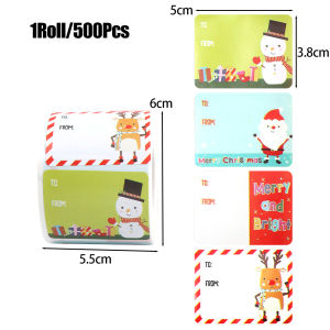 【On Sale】500Pcs Merry Christmas Sticker Label Santa Claus Sticker for Gifts Christmas Gift tags