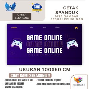 Cetak Spanduk Banner KEJUARAAN GAME ONLINE Ukuran 100X50 cm Bisa Request