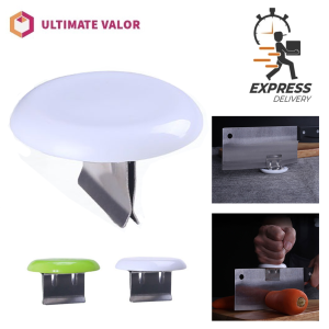 [SG Seller] Portable Kitchen Knife Cap Stainless Steel Vegetable Booster Knife Meat Cleaver Accessories (White/Green)