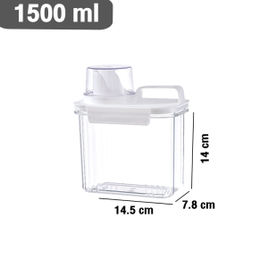 ขวดใส่น้ํายาซักผ้าน้ำยาปรับผ้านุ่ม น้ำยาล้างจานหรือของเหลว แบบรีฟิลมีด้ามจับพร้อมฝาตรวง