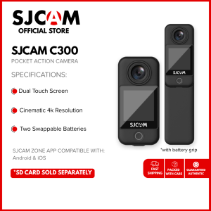 SJCAM C300 | 4K 30FPS | 6-Axis Gyro Stabilization | 2 Battery | Complete Mounts & Accessories