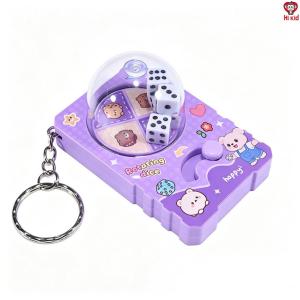 [SG Seller]Mini Press Shake Dice Keychain Cute Animal Fidget Toy Stress Relief Key Accessories for Kids s