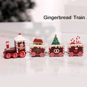 【Free Shipping】Christmas Wooden Train Plastic Train Christmas Ornaments Kids Toys Xmas Gift Christmas Decor Merry Christmas Gift
