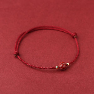 Minwen Tibetan Lotus Beaded Bracelet Handmade Braided Adjustable Lucky Red Thread Charm Bracelets For Women Men Couple Jewelry