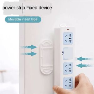 Self Adhesive Power Strip Holder Punch-Free Wall-Mounted Power Strip Fixator Cable Wire Organizer