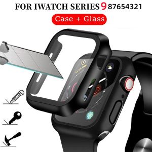 Case+Tempered Glass for Apple Watch 49mm 40mm 41mm 44mm 45mm Series 9 8 7 6 5 4 SE Screen Protector Coverage Bumper Case for Apple Watch Ultra Series 3 2 1 38mm 42mm