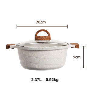 JEETEE New arrival 20CM 24CM 28CM marble stone non stick casserole with lid large capacity cooking pot suitable for induction and gas cooker