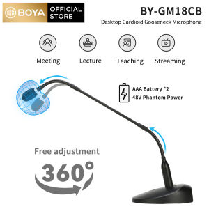 BOYA BY-GM18CB Desktop 18" Gooseneck Cardioid Condenser Microphone Built-in LED indicator For LecturesVideo ConferencesMeeting