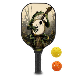 Pickleball Paddles Set with 1 Rackets 2 Pickle Ball 1bag Fiberglass and Graphite Face Non-Slip Grip USAPA Approved ID 60625-1654451006