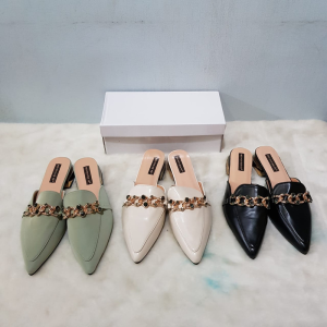 10777 Sandal Slop Teplek Wanita Import - Sandal Wanita Chain Slip On 25cm