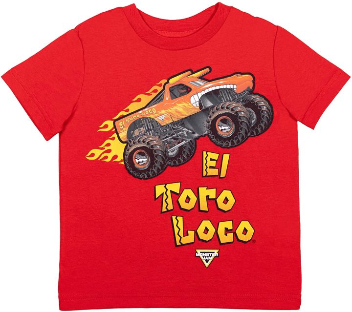 Monster Jam Trucks Boys T-shirt Comfortable and 100% Cotton Print