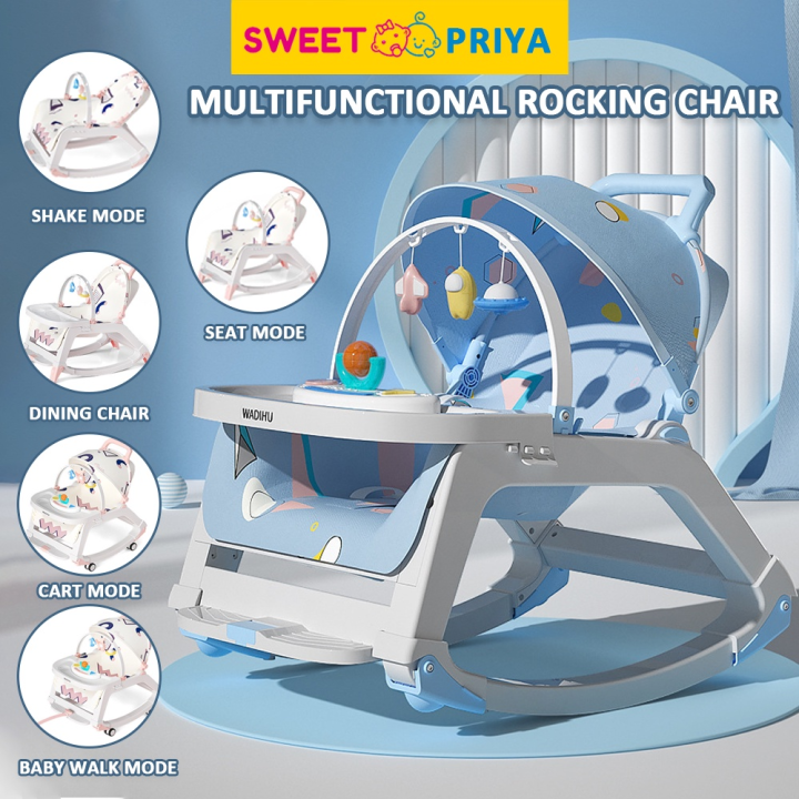 PRIYA 5 IN 1 Baby Rocker Sleeping Newborn Rollers Infant Bouncer