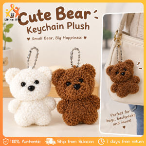 Cute Curly Bear Plush Keychain Soft Fluffy Teddy Bear Bag Charm Kawaii Stuffed Bear Pendant for Backpack Key Ring Gift for Girls