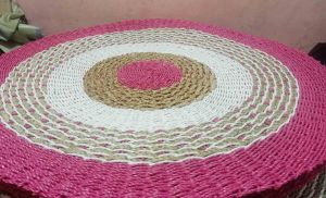 Rug anyaman seagrass 120CM Murah/ Karpet anyaman / Karpet Bulat / Floor mat