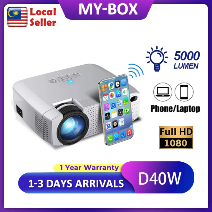 【2 DAY DELIVERY】D40W 4K Projector Mirror for Phone Laptop HD Wifi Wireless Projectors Protable Mirror Screen Wireless Movie Projektor