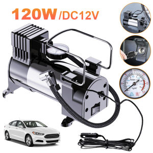 [  คืนสินค้าได้ภายใน  7. วัน] 12V ลมยางไฟฟ้ากับเครื่องวัดความดัน Heavy Duty หรูหราแบบพกพาโลหะปั๊มลมยางรถยนต์