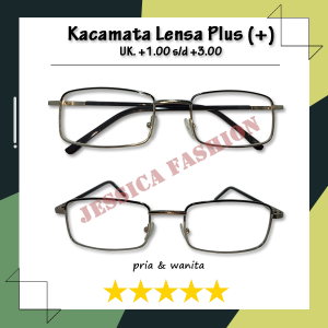 Kacamata Baca Plus Rabun Dekat Ready Ukuran +1.00 s/d +3.00 Frame Persegi Panjang Material Metal Ada Nosepad Gaya Vintage Retro Untuk PRIA WANITA