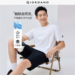 GIORDANO Men T-Shirts Cooling Solid Color Basic Tee Crewneck Short Sleeve Fashionable Casual Regular Fit T-Shirts 01025403