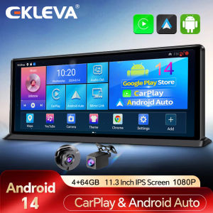 EKLEVA V50 Pro 11.3" 4G+64G WIFI Android 14 AI Screen Navigation Carplay Android AUTO 1080P Dash Cam RearView Mirror Video Recorder