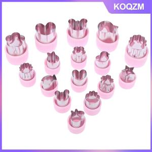 KOQZM 1PC Various Shapes Vegetables Cutter Plastic Handle Portable Cook Tools Pink Stainless Steel Fruit Cutting Die Kitchen Gadgets