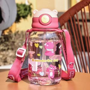 650ml Childrens Sippy Cup Water Bottle Tumbler with Straw Cute Cartoon Dinosaur Kid School Water Cup