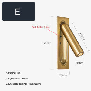 Bedside Reading Wall Lamp Nordic Modern LED Wall Light Embedded Design Sconces Indoor Lighting Room Decor For Bedroom Hotel