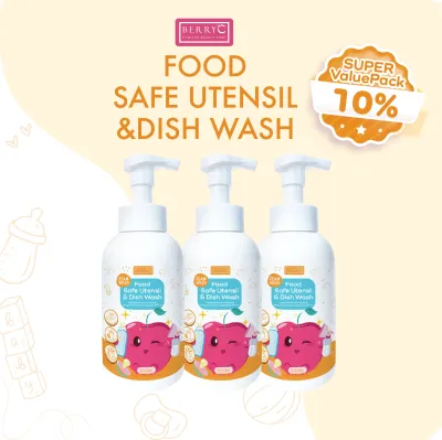 BerryC Food Safe Utensil & Dish Wash (500ml) Baby Bottle FOAM Cleanser Dish Washing Liquid 宝宝 小孩 洗碗液 洗蔬果液 Vegetable Cleaner Wash Liquid Sabun Cuci Pinggan