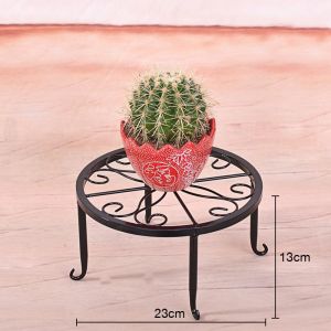 Single Layer Circular Metal Plant Rack Minimalist Flower Pot Rack Bunga Tumbuhan Indoor Balcony Garden Rack Decoration